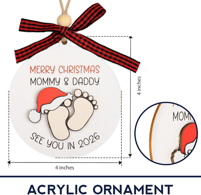 NELXI Baby First 2025, Expecting Baby Ornament 2026, New Mommy & Daddy Gift, Gifts for Expecting Parents Mom to be, New Baby Ornaments, Pregnancy Ornament for Mommy & Daddy to be - Image 4